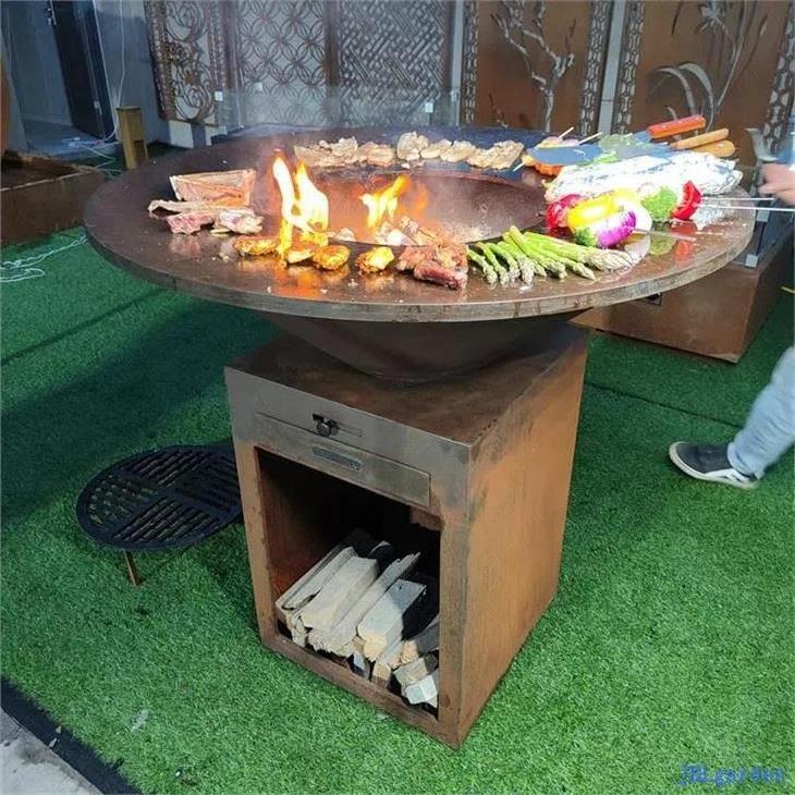 Garden corten steel  bbq grill Camping outdoor bbq grills metal fire pit table