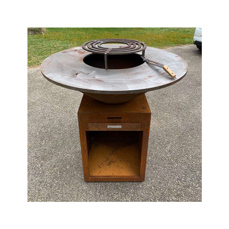 outdoor corten steel iron fire pit bbq brazier outdoor bbq barbecue charcoal grill for garden