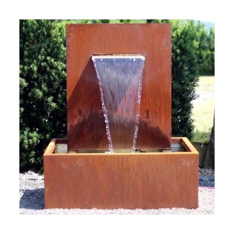 Modern Design Outdoor Indoor Garden Art Corten Steel Water Fountains