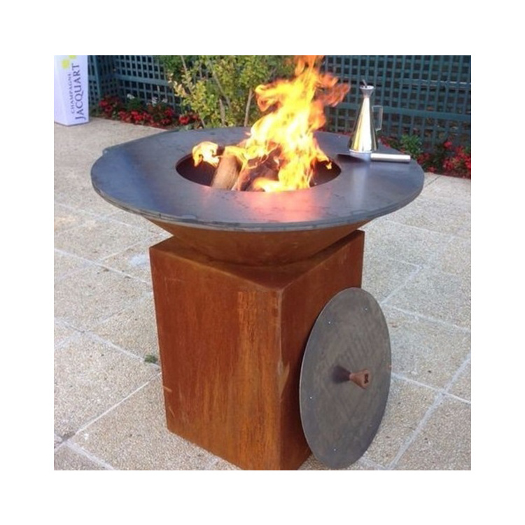 outdoor corten steel iron fire pit bbq brazier outdoor bbq barbecue charcoal grill for garden