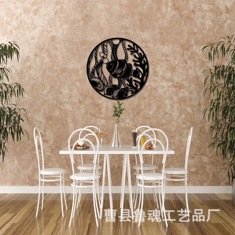 Home Interior House Bedroom And Living Room Display Lobby black Wrought Iron Metal Frame Hanging Flower Art Wall Decor