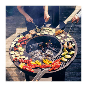 Garden corten steel  bbq grill Camping outdoor bbq grills metal fire pit table