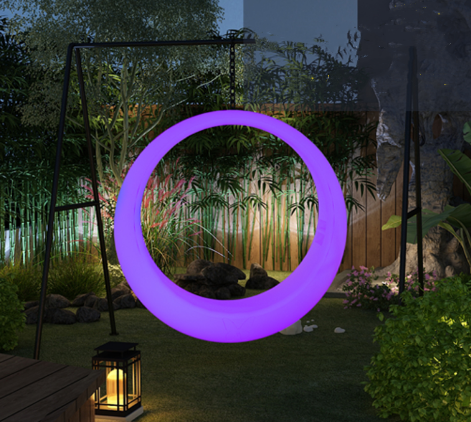 LED Swing Glowing Round Colorful Hanging 16 RGBW  Color Changing Remote Control Outdoor LED patio swing