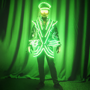 NEW Full Color LED Suit Costumes Clothes Lights Luminous Stage Dance Performance Show Growing Light Up Armor for Night Club