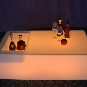 night club plastic led coffee table with ice bucket