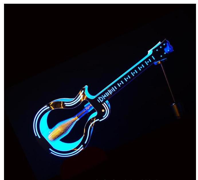 OEM Bar Rechargeable Acrylic LED Guitar Shape Bottle Presenter VIP  Bottle Glorifier Display Stand Rack for Night Club