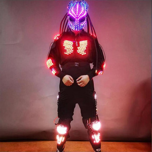 2023 popular  Stage Party Decoration Rave Glowing Performance Clothing Party Fancy Dress LED Dance Robot Luminous Costume