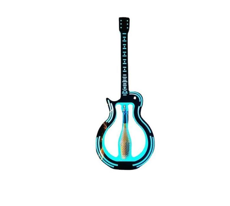 OEM Bar Rechargeable Acrylic LED Guitar Shape Bottle Presenter VIP  Bottle Glorifier Display Stand Rack for Night Club