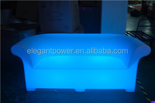 Promotional bar illuminated wholesale set outdoor club  lounge sectional plastic light up nightclub furniture glow led sofa