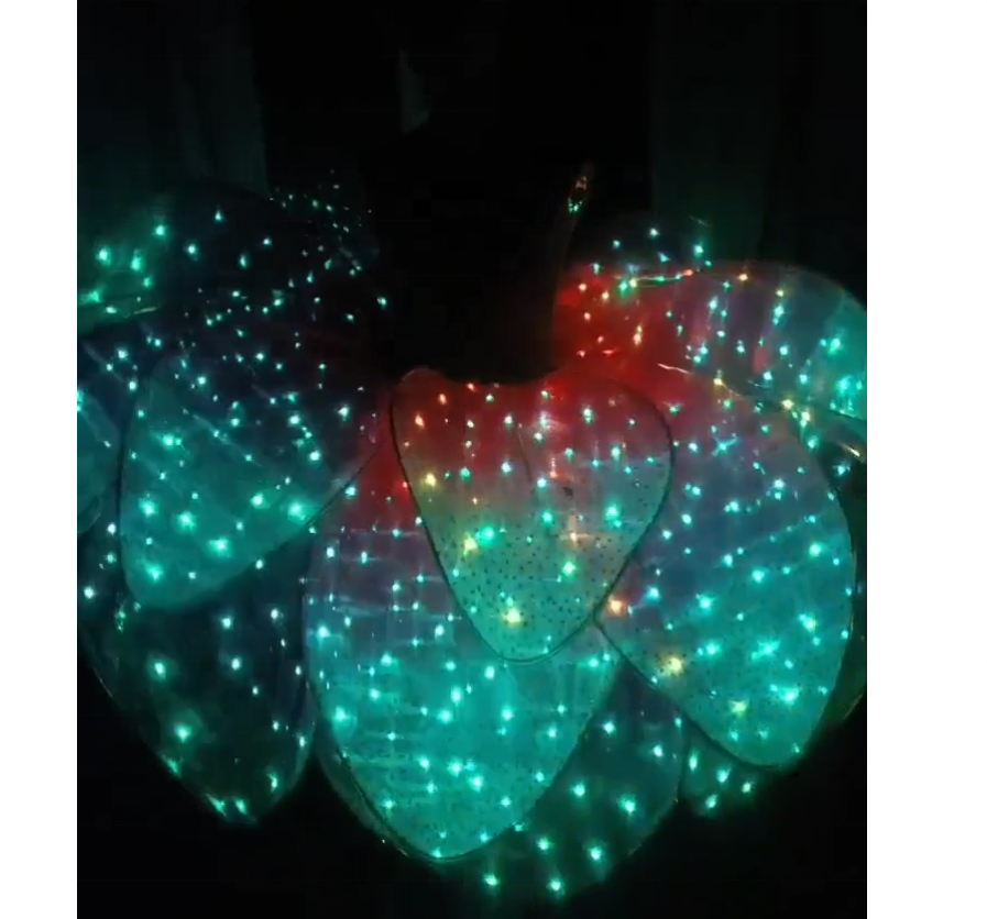 LED pixel glowing flowers Amazing LED Light Flower Dress Dance Stage Show Girls Dresses Entertainment Costume