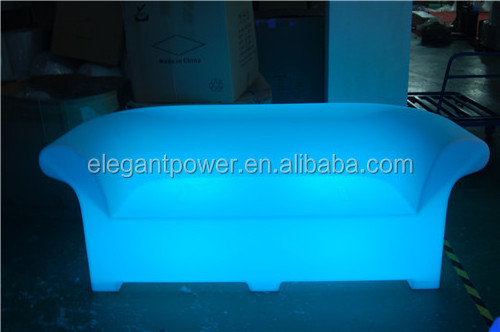 Promotional bar illuminated wholesale set outdoor club  lounge sectional plastic light up nightclub furniture glow led sofa