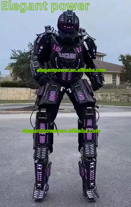 Free Shipping Huge Stilts Walker Robot Led Costume with Rechargeable Battery Luminous