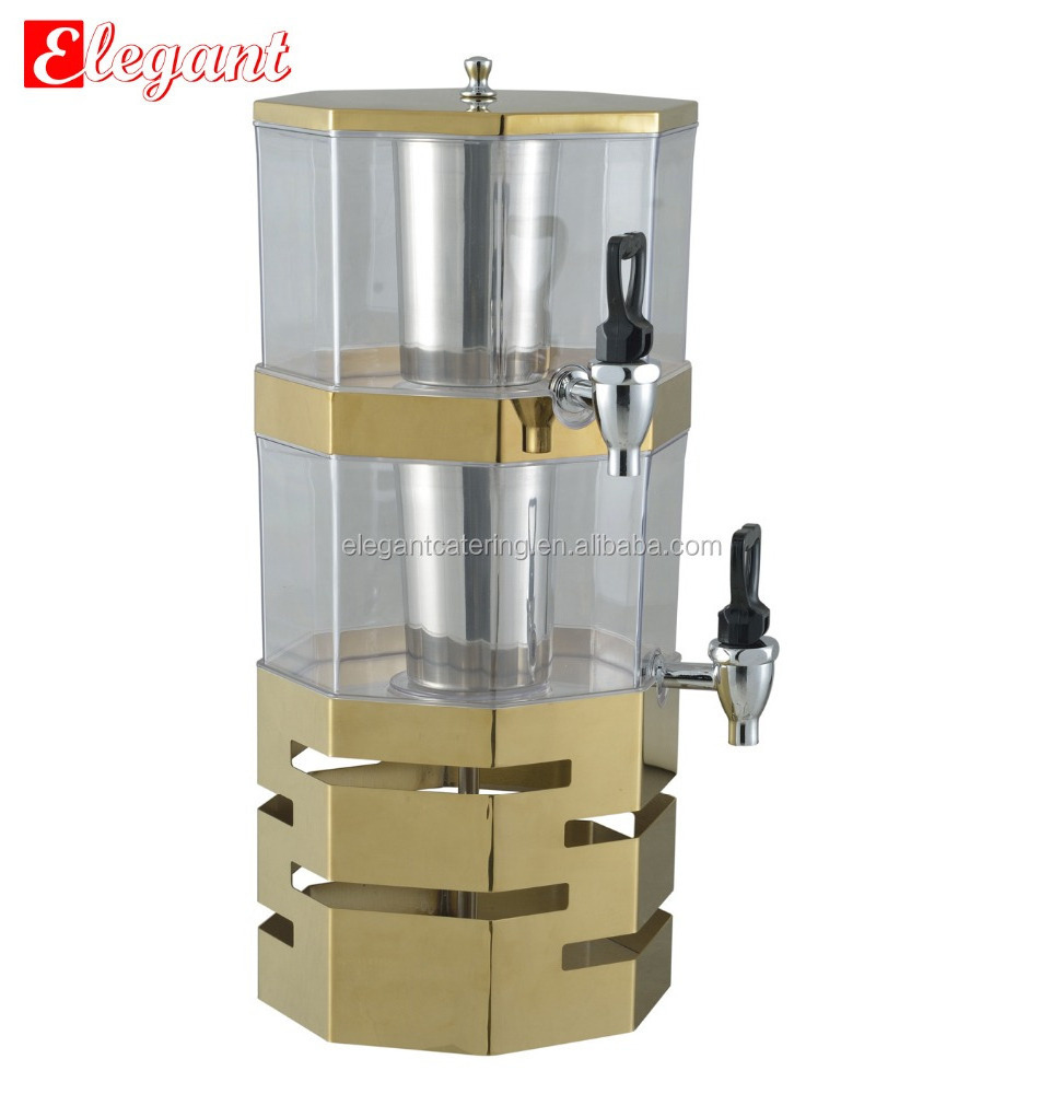 Hot sale buffet supply commercial gold plated cold beer milk tea beverage juice dispenser