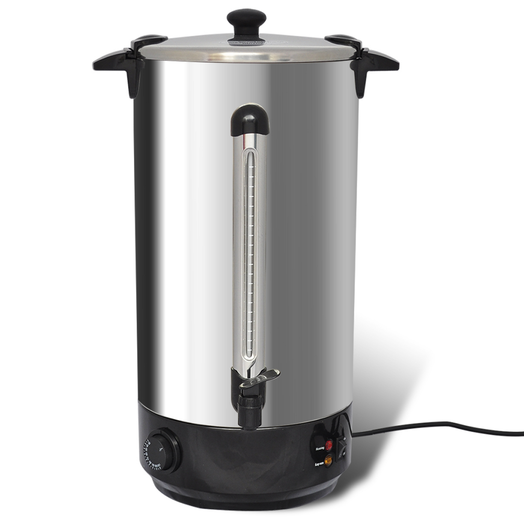 Elegant 30L hot sale electric heating hot tea water boiler double wall stainless steel coffee urn heat insulation barrel