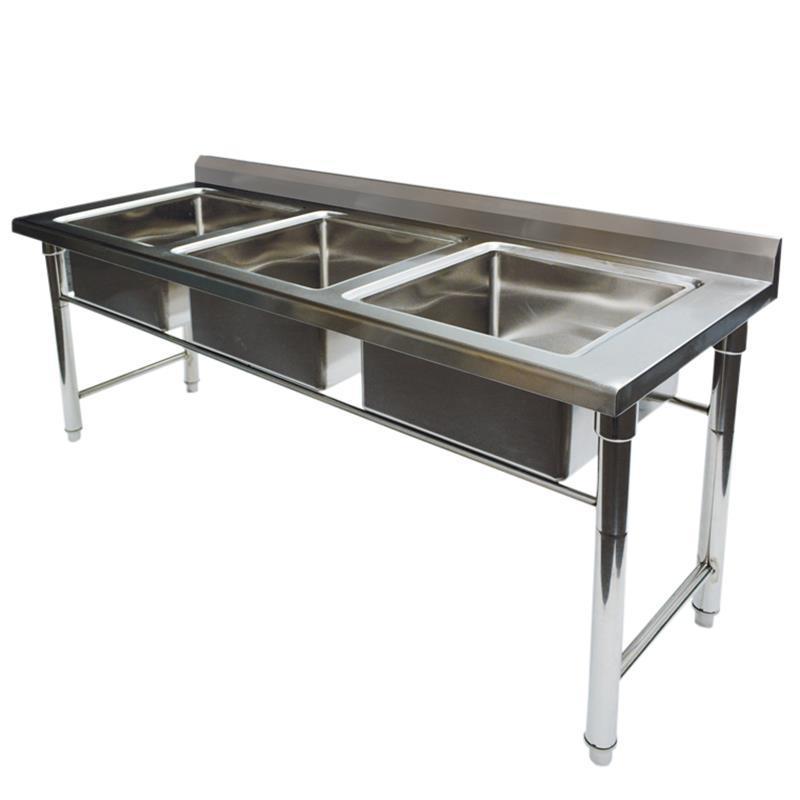 Commercial kitchen heavy duty stainless steel work table outdoor sink table