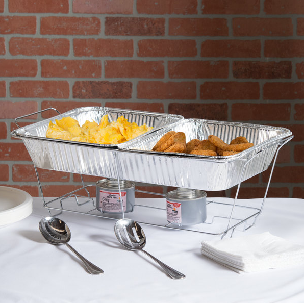 Chafer Dish Kit with Serving Utensils Full Size Disposable Buffet Serving Set