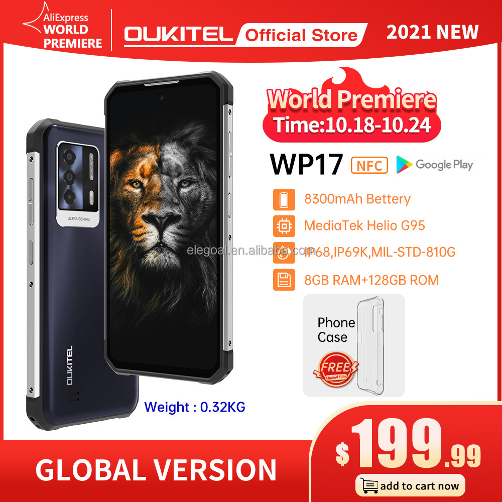 Oukitel WP17  8300MAH 8GB+128GB 6.78inch FHD+ Android 11 Mobile Phone 64M+16M NFC Cell Phone Rugged