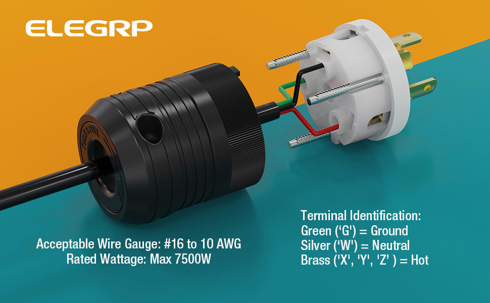 30 Amp 250V Locking Plug Generator Twist Lock Adapter Plug 30amp wiring twist lock plugs and receptacles