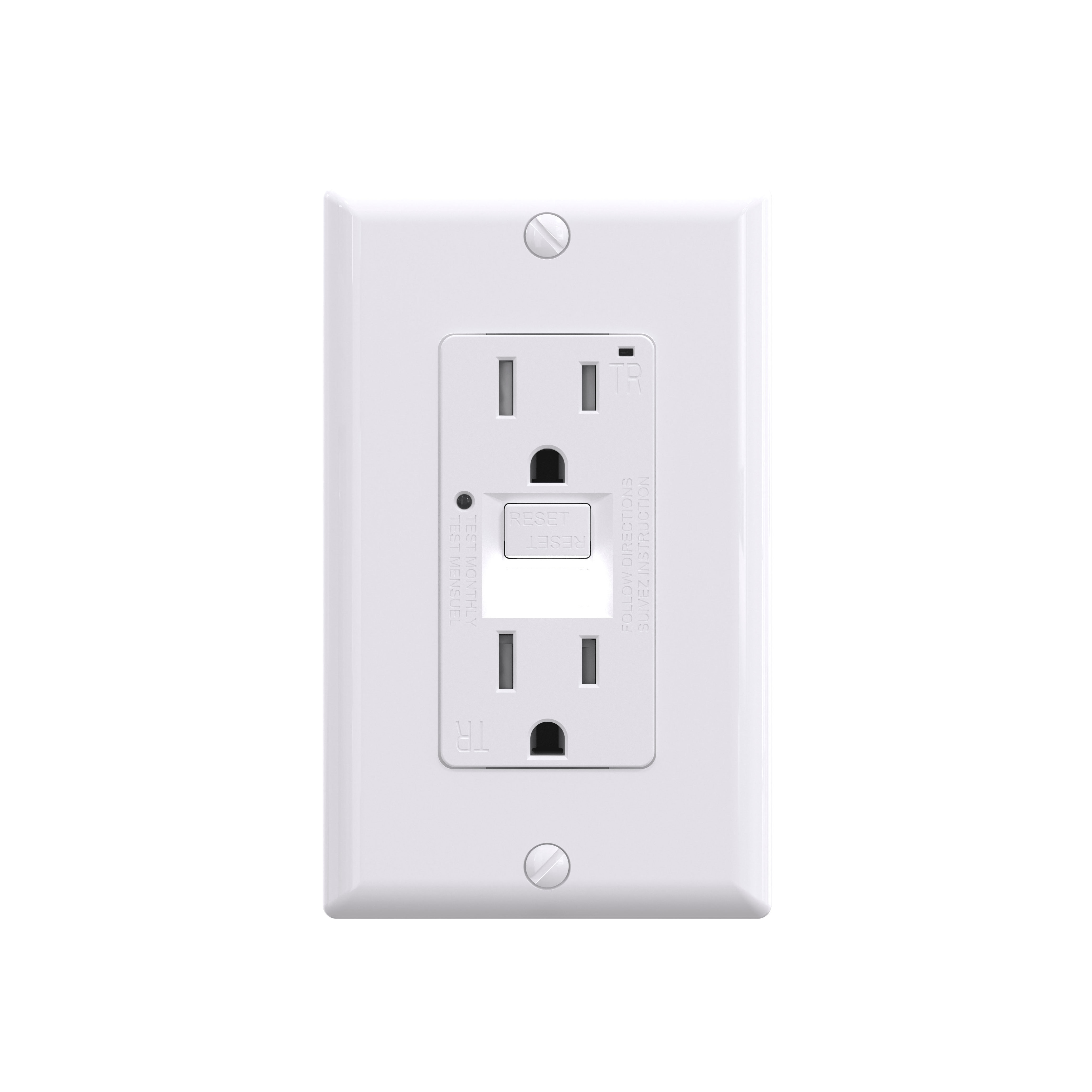 15A GFCI Decorator TR Outlet Self-Test GFCI Wall plug Socket with Night Light UL GFCI outlet