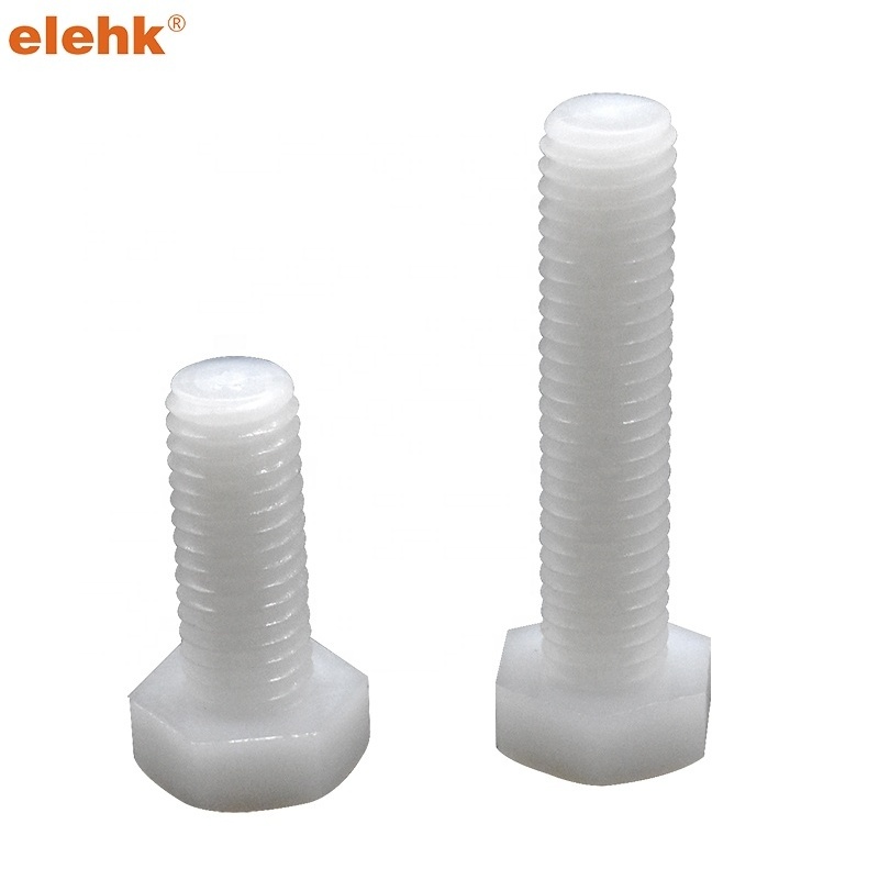 Elehk Plastic Hex Head Nylon Screw Plastic Bolts M25X Nylon Screw White Black Nylon Screw From China