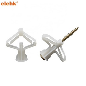 Elehk High Quality Butterfly Toggle Anchor Hollow Wall Plug Plastic Screw Plug Wall Anchor Butterfly Wall Plug