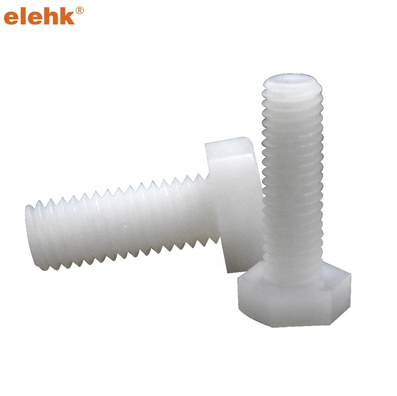 Elehk Plastic Hex Head Nylon Screw Plastic Bolts M25X Nylon Screw White Black Nylon Screw From China