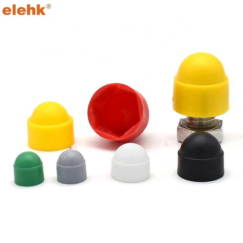 Elehk Good Price Yellow Or Black Plastic Hex Nut Covers Hexagonal Pe Dome Caps Hexagonal Pe Caps