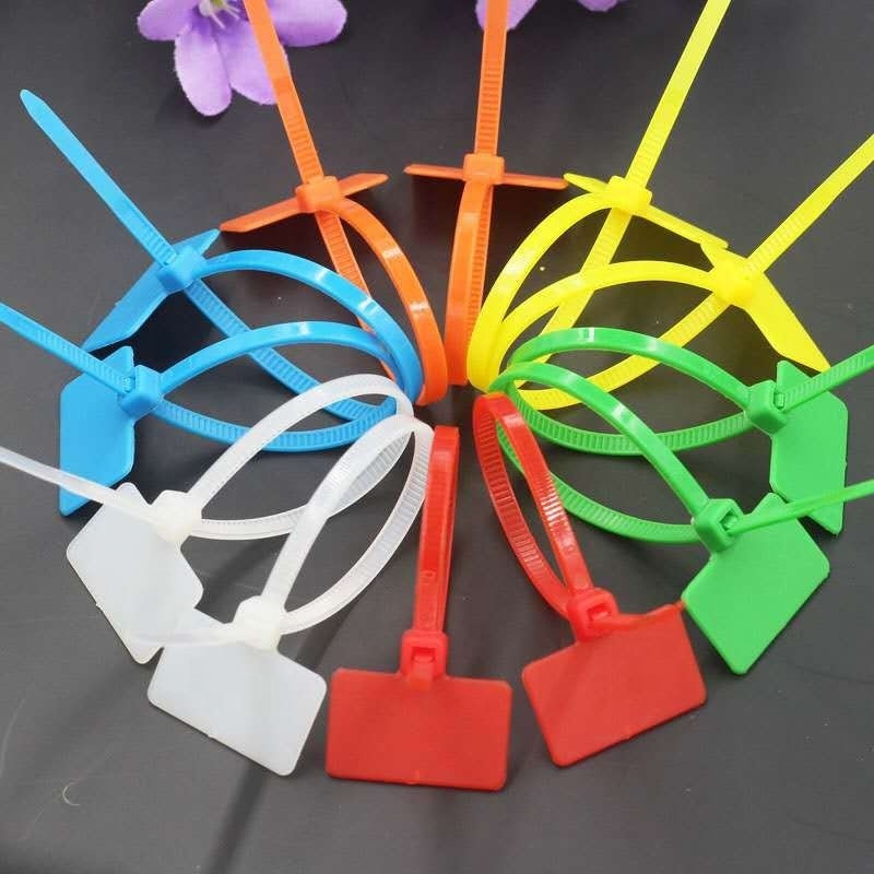 elehk High Quality Plastic Seal Tag Cable Tie Tag Fiber Optic Cable Tie Tag Label Easy Mark 4*150mm various size