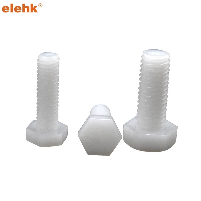 Elehk Plastic Hex Head Nylon Screw Plastic Bolts M25X Nylon Screw White Black Nylon Screw From China