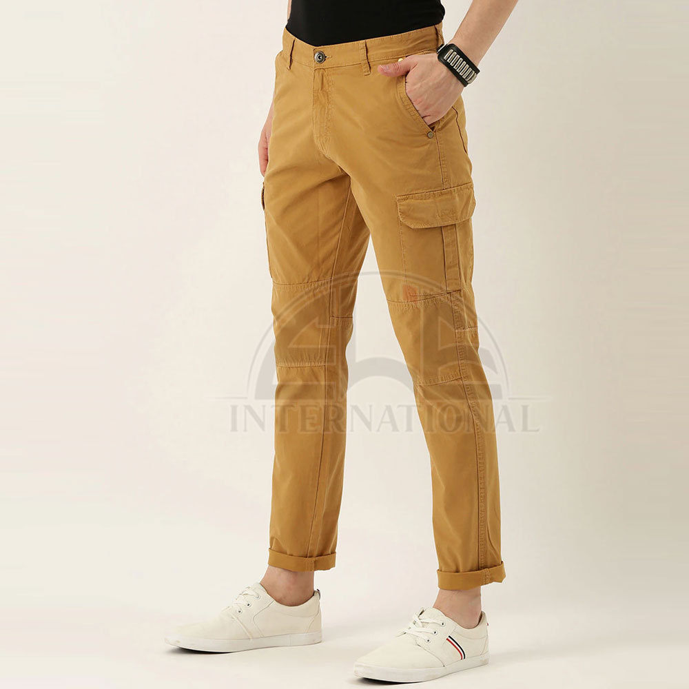 Stylish Cargo Jogger Pants Khaki Men Slim Wholesale Custom 100% Cotton Men Casual Plain Cargo Pants