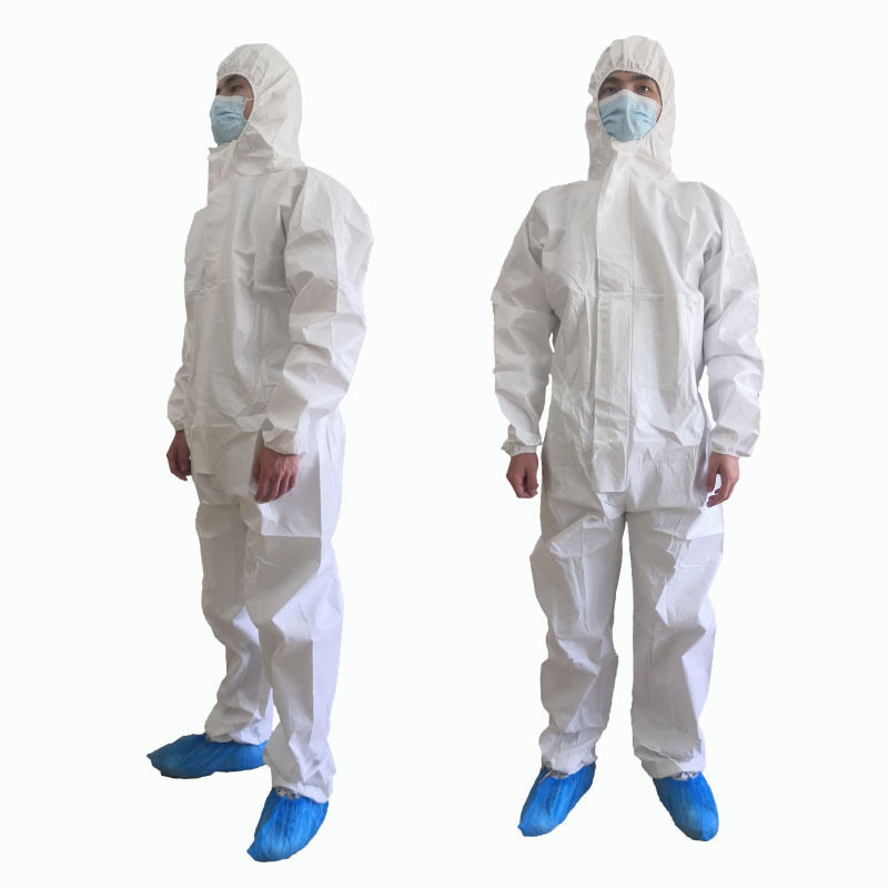 Type 5b 6b white disposable Overall anti static disposable Protective Coverall SF 60GSM PPE overalls EN14126