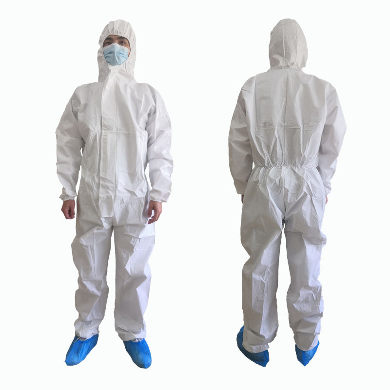 Type 5b 6b white disposable Overall anti static disposable Protective Coverall SF 60GSM PPE overalls EN14126