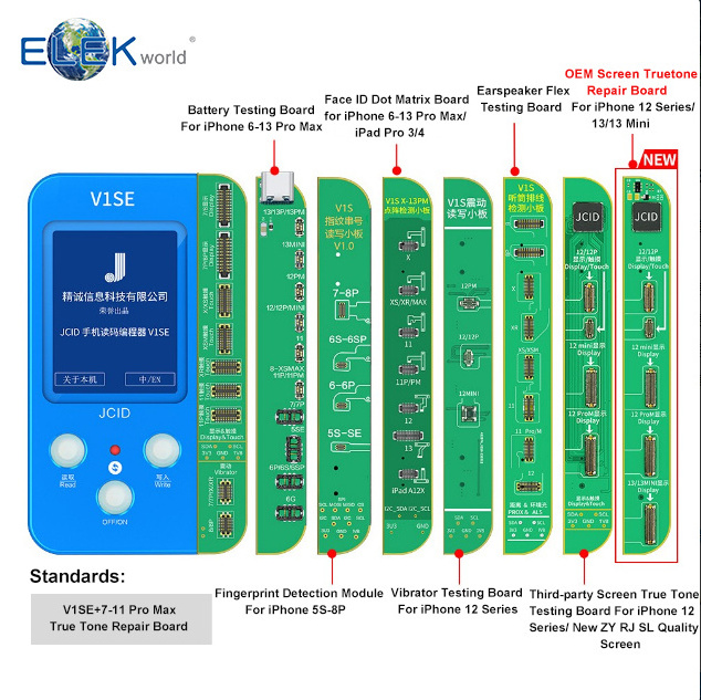 Hot JC V1SE repair True Tone face ID fingerprint battery 9 in 1 mobile phone Code Reading programmer For iphone 8 to 12 Pro Max