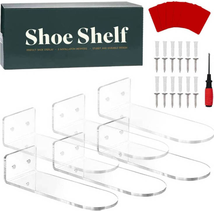 Spring sign wall mounted acrylic riser stand/ acrylic wall rack/ acrylic shoe rack