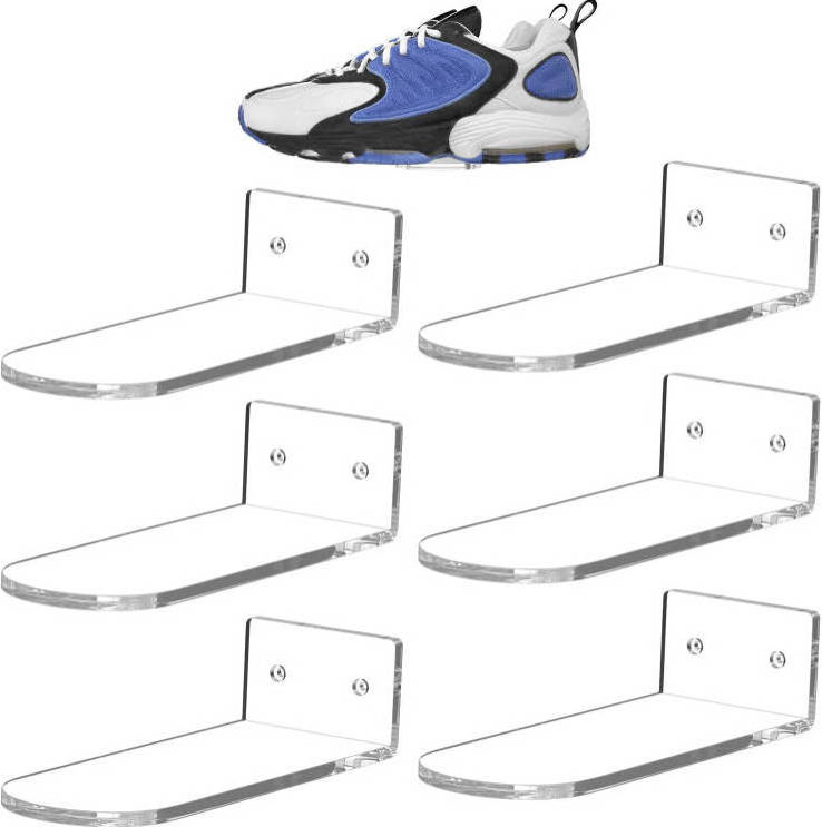 Spring sign wall mounted acrylic riser stand/ acrylic wall rack/ acrylic shoe rack