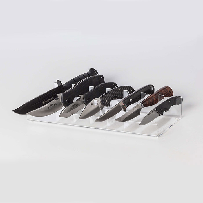 Transparent Knife Holder Display in Columns High Transparent Acrylic Knife Folding Knife Display Stand