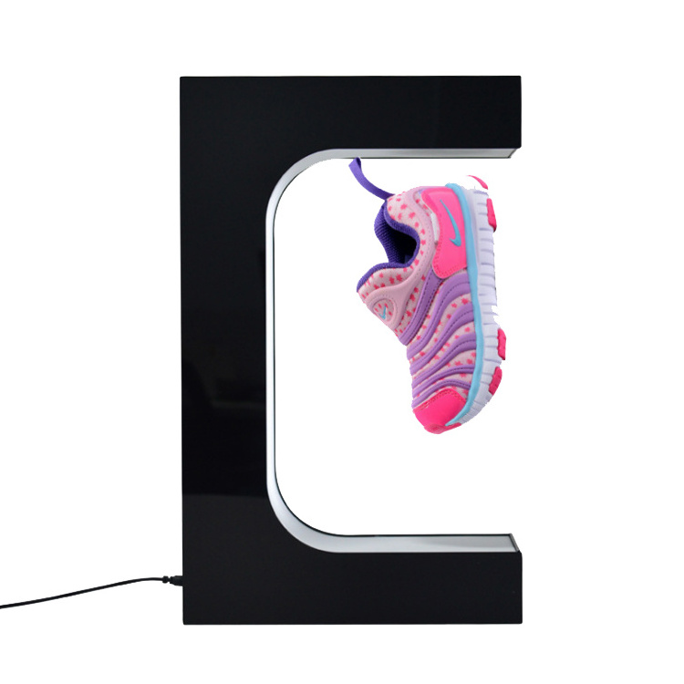 Fashion levitating magnetic floating shoes display stand and shop display for shoes fancy sever shoes display unit