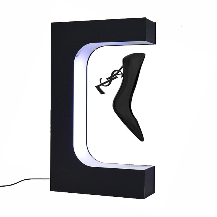 Fashion levitating magnetic floating shoes display stand and shop display for shoes fancy sever shoes display unit