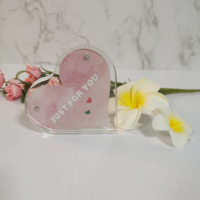 Clear Acrylic Heart Shape Photo Frame Block Picture Frame