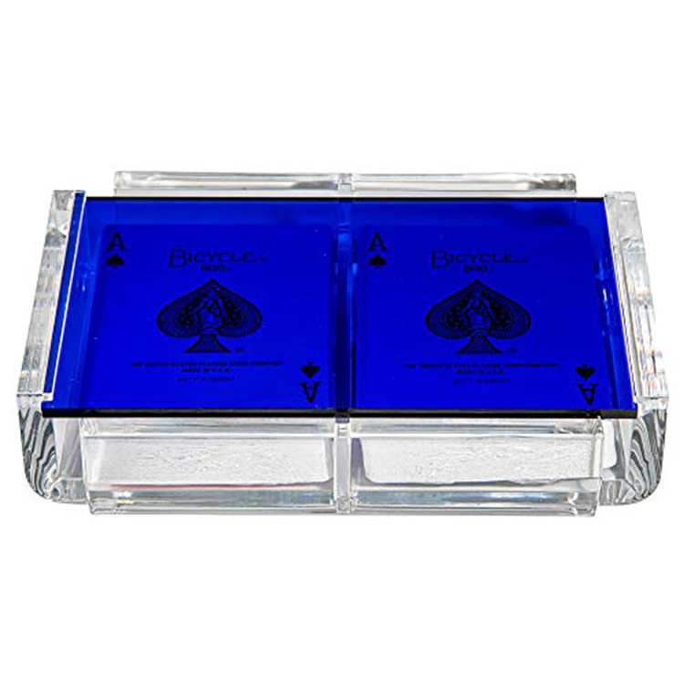 Casino Master Clear Acrylic Transparent Visible Tabletop Plastic Playing Poker Card Board Game Box