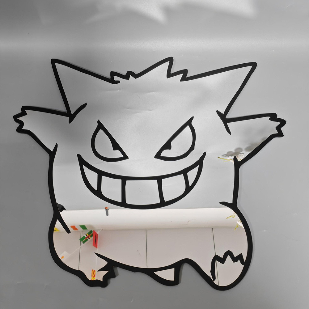 Customized Acrylic Shape Mirror Hot Sale TikTok Gengar Chrome Mirrors Room Decoration 3d Acrylic Mirror Wall Stickers