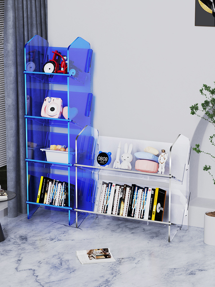 2022 Acrylic creative children's book storage rack simple desktop reading picture book rack home multilayer floor shelf