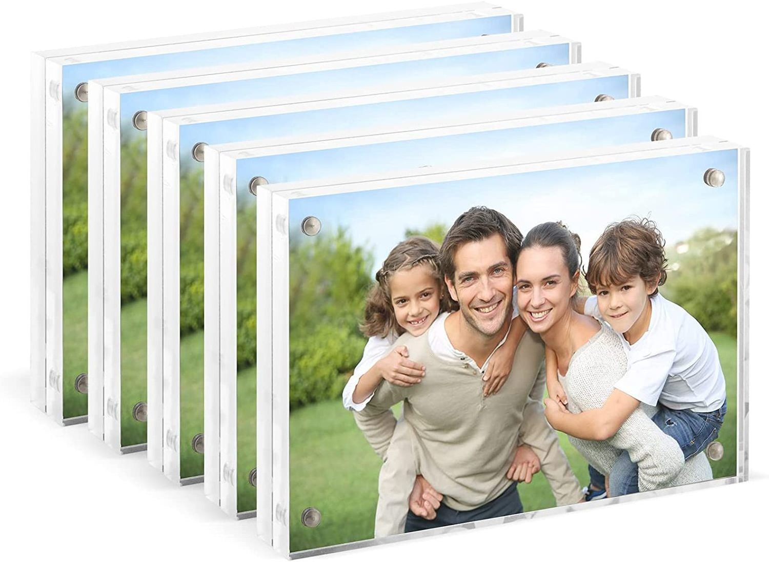 2022 High quality Acrylic Picture Frame 4x6 Clear Double-Sided Photo Frame Magnetic Photo Frames Desktop Display