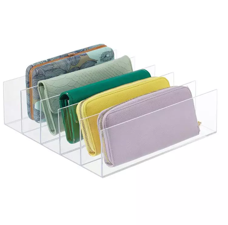 Acrylic Shelf Dividers Plastic Purse Organizer for Bedroom Closet Shelf Storage Holds Woman's Purse Hanging Bag Handbag