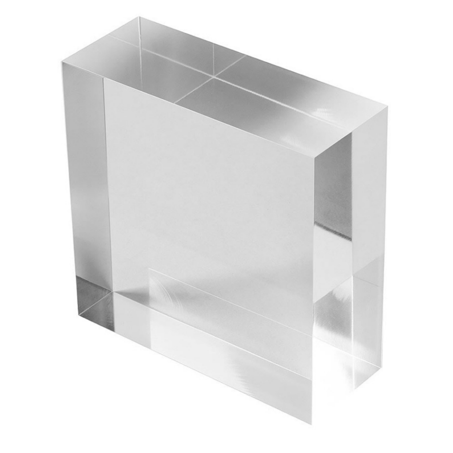 Small Size Solid clear acrylic block self standing portrait engraving120mm x 80mm x 25mm thick