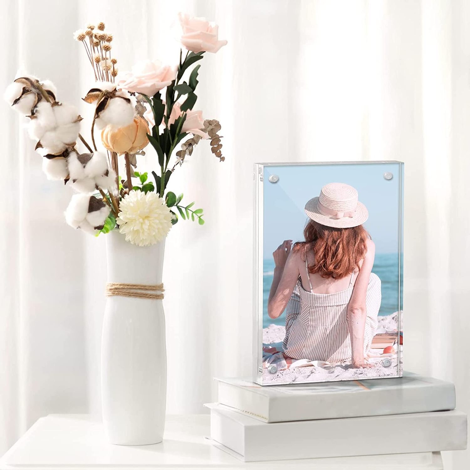 2022 High quality Acrylic Picture Frame 4x6 Clear Double-Sided Photo Frame Magnetic Photo Frames Desktop Display