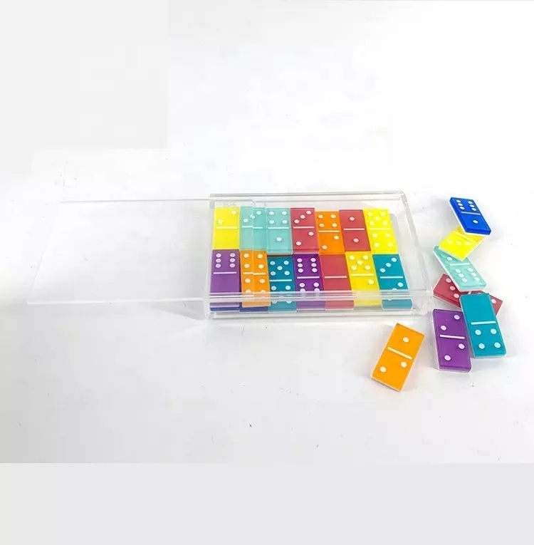 Factory custom acrylic game set crystal domino chess set fashion acrylic domino set