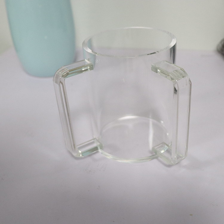 Acrylic Round Jewish Washing Cup Lucite Round Washing Cup For Jewish Ritual Transparent Handles