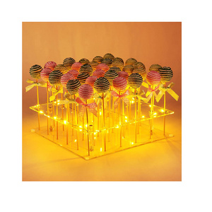 36 Hole Clear Lollipop Holder with LED String Lights, Ideal for Weddings Baby Showers Birthday Party Anniversaries Holiday Candy