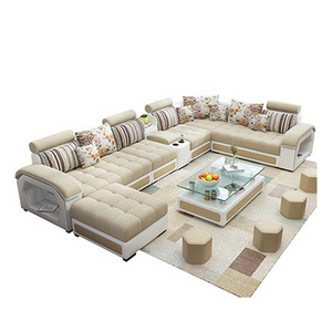 Modern Design High Quality  Simple Linen Fabric Sectional Sofa Living Room Home Combination Sofa Set